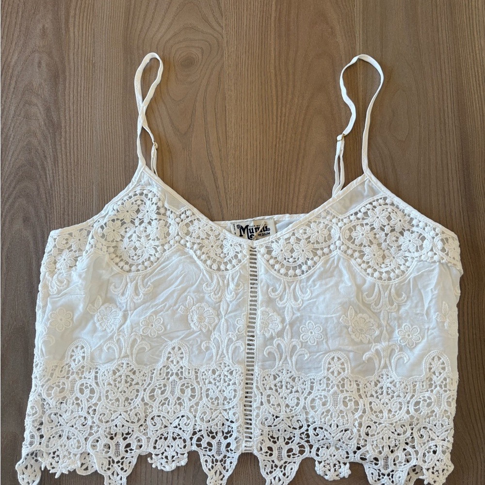 Show Me Your MuMu Lace Cropped Top